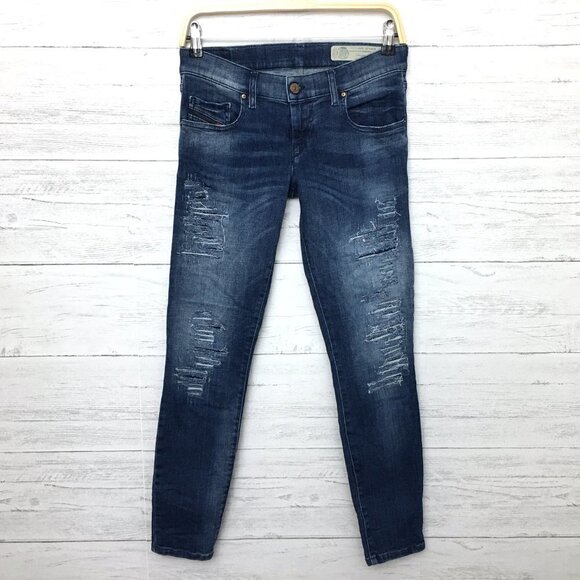 Diesel Women's Jeans Grupee Ankle Super Slim Skinny Distressed 26 x 28 READ DESC - Picture 9 of 11